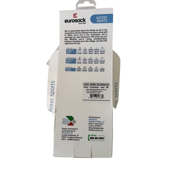 Eurosock Winter Sports Superlite JR Ski Socks XS Size 1-3 NWT - Picture 5 of 8